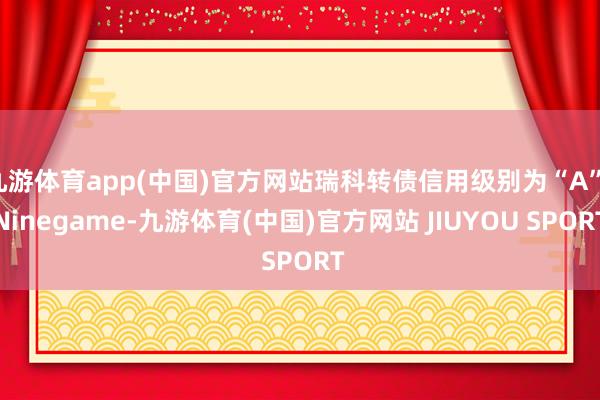 九游体育app(中国)官方网站瑞科转债信用级别为“A”-Ni